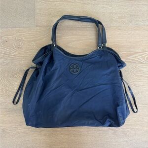 Tory Burch Navy Nylon Satchel Bag